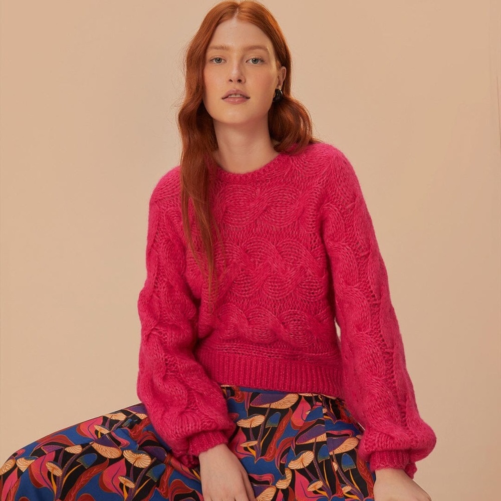 Farm Rio Maxi cable sweater